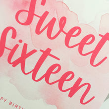 Load image into Gallery viewer, Pink Sweet Sixteen Birthday Card
