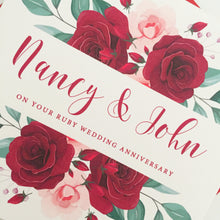 Load image into Gallery viewer, Ruby 40th Wedding Anniversary Card
