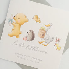 Load image into Gallery viewer, Animal Parade New Baby Girl Card

