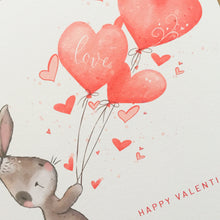 Load image into Gallery viewer, Bunny Valentine Card

