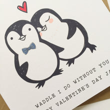 Load image into Gallery viewer, Penguin Valentine Card
