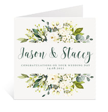 Load image into Gallery viewer, White Flower Wedding Day Card
