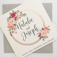 Load image into Gallery viewer, Floral 1st Wedding Anniversary Card
