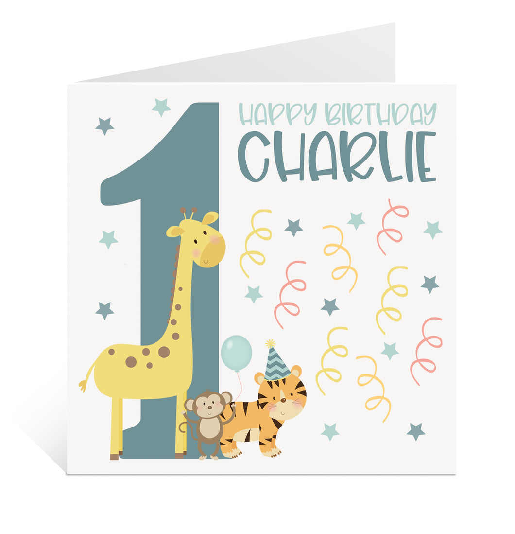 Safari 1st Birthday Card