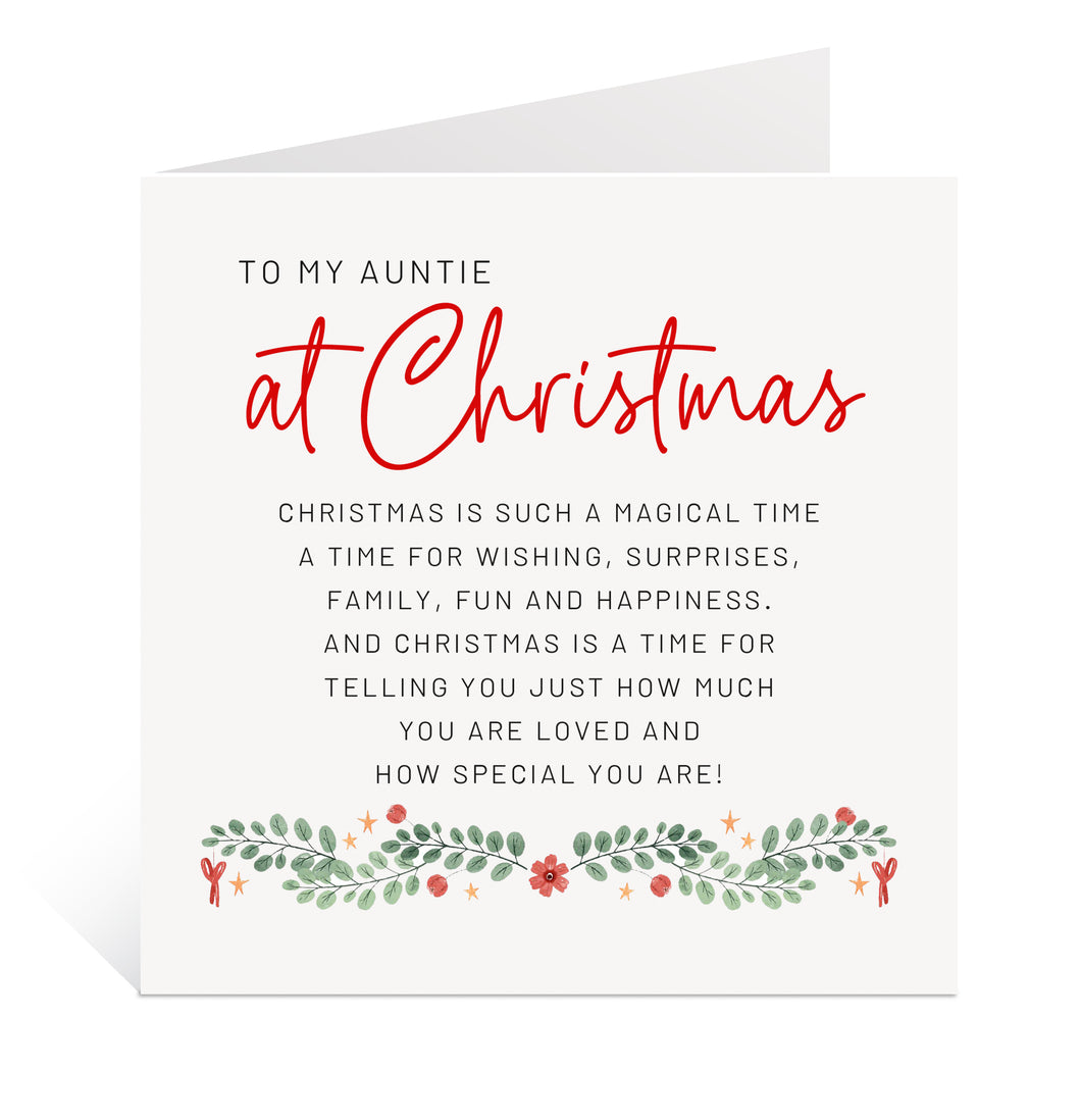 Auntie Christmas Card with Verse