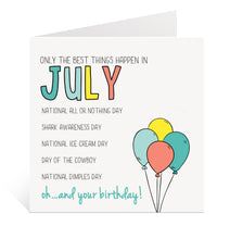 Load image into Gallery viewer, July Birthday Card
