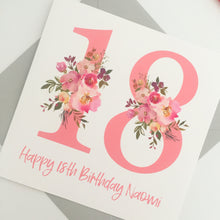 Load image into Gallery viewer, Floral 18th Birthday Card
