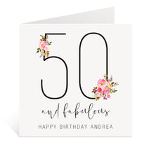 Load image into Gallery viewer, 50 and Fabulous Birthday Card
