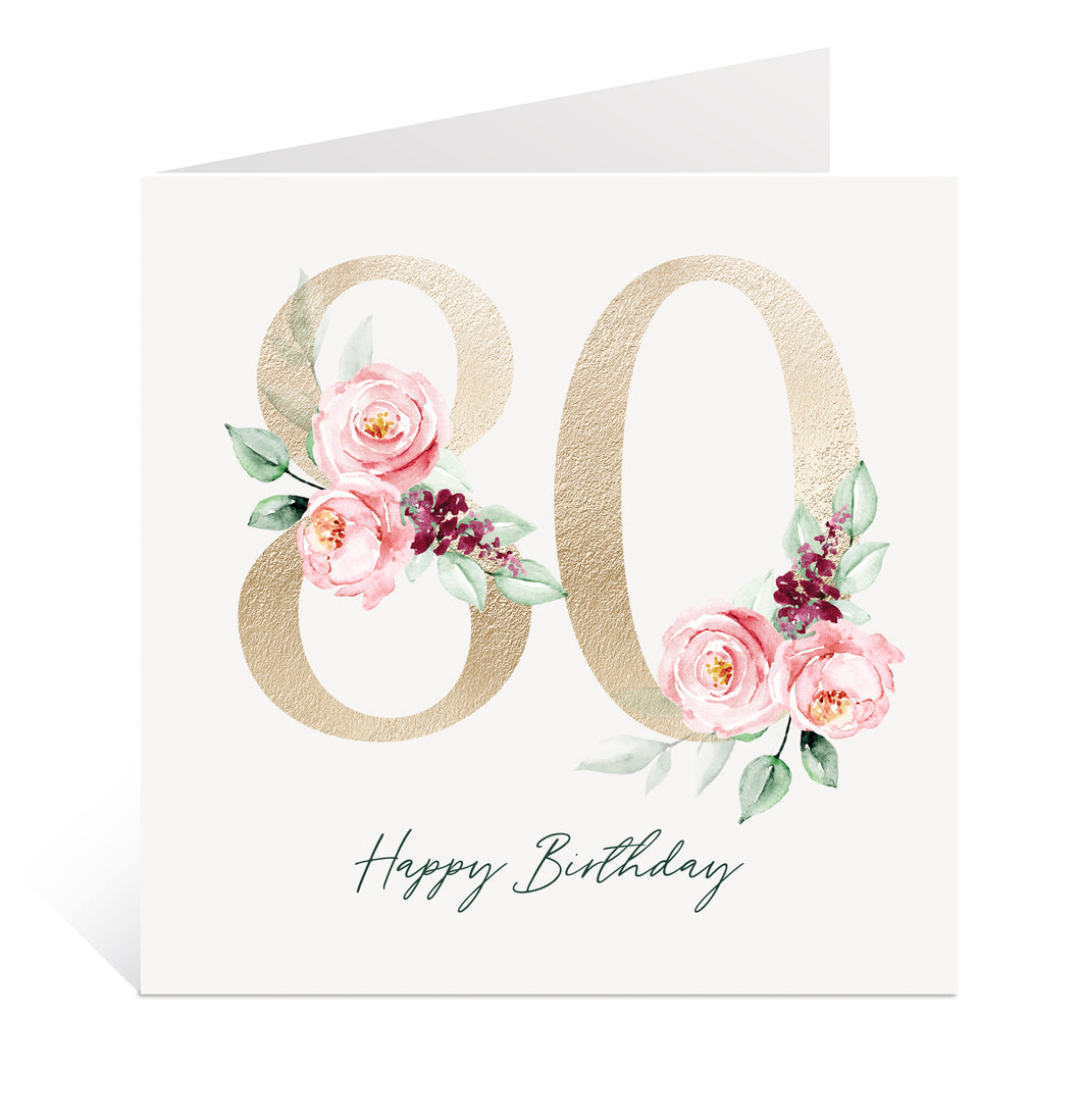 80th Birthday Card for Her