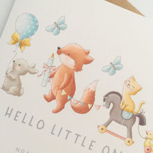 Load image into Gallery viewer, Animal Parade New Baby Boy Card
