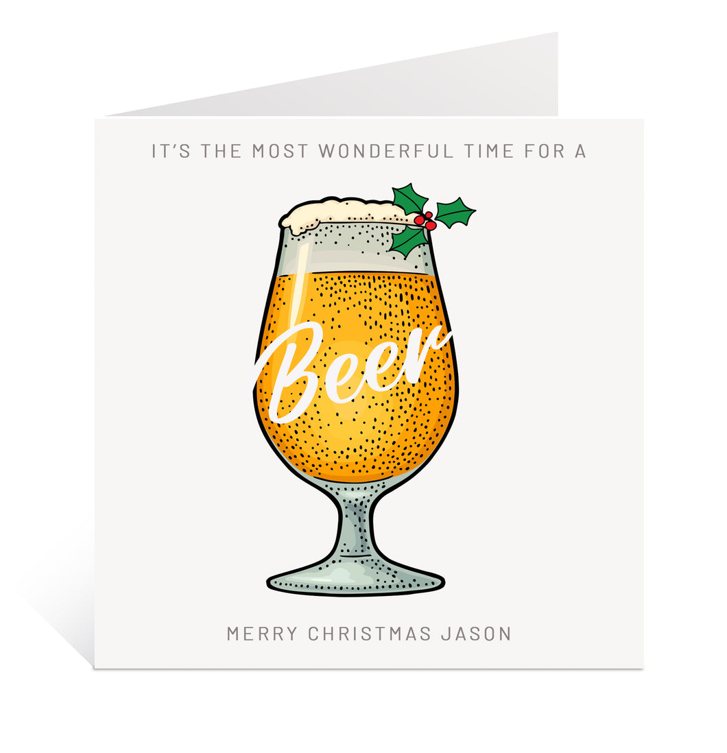 Beer Loving Christmas Card