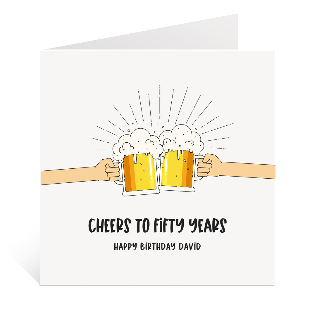 Cheers to 50 Years Birthday Card
