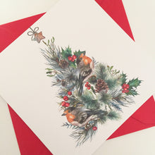 Load image into Gallery viewer, Christmas Tree &amp; Robin Card
