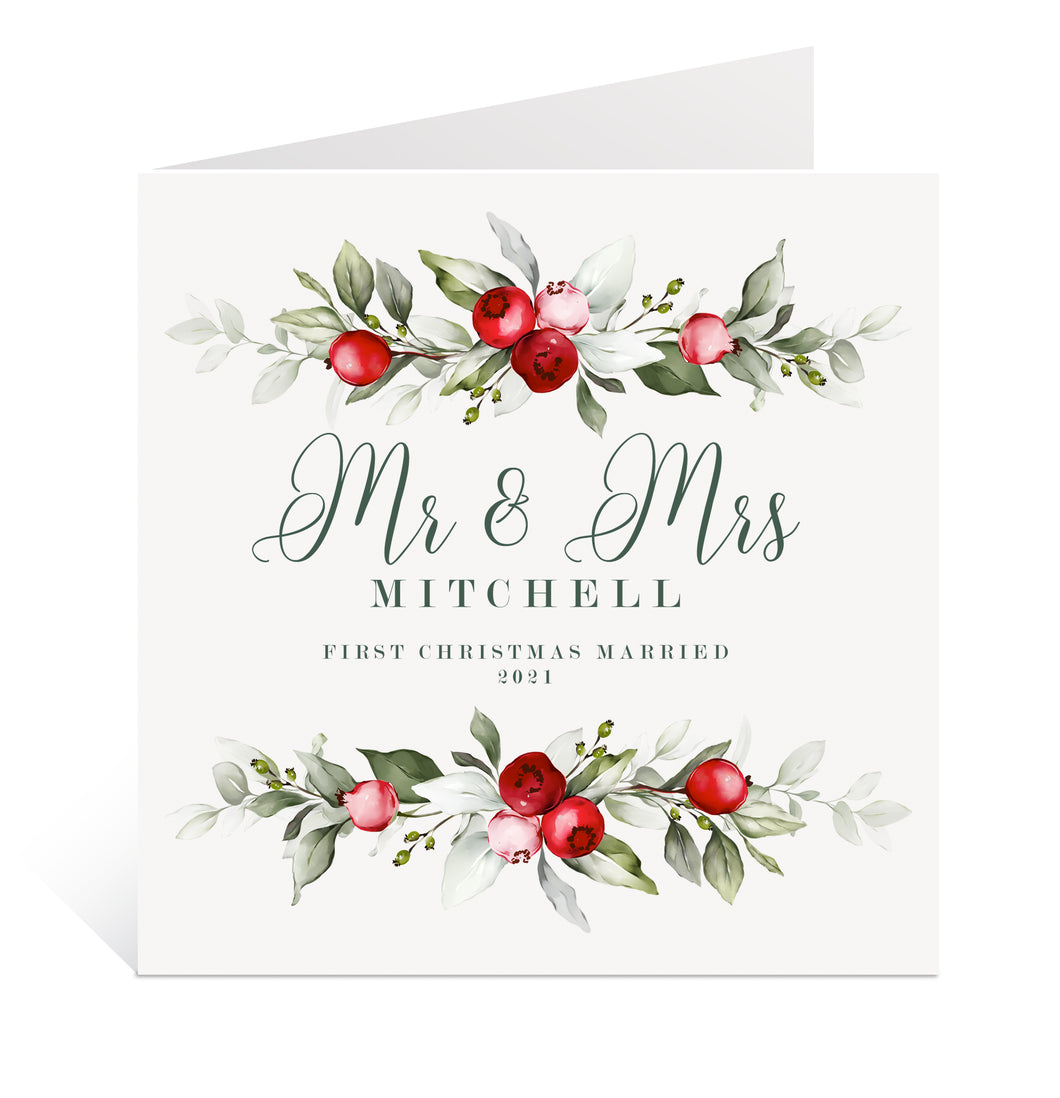 First Christmas Married Card