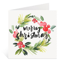 Load image into Gallery viewer, Modern Wreath Christmas Card
