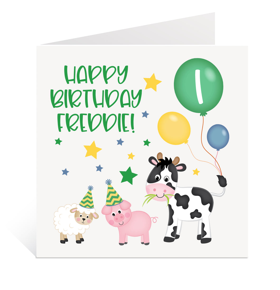 Farm Animal Birthday Card