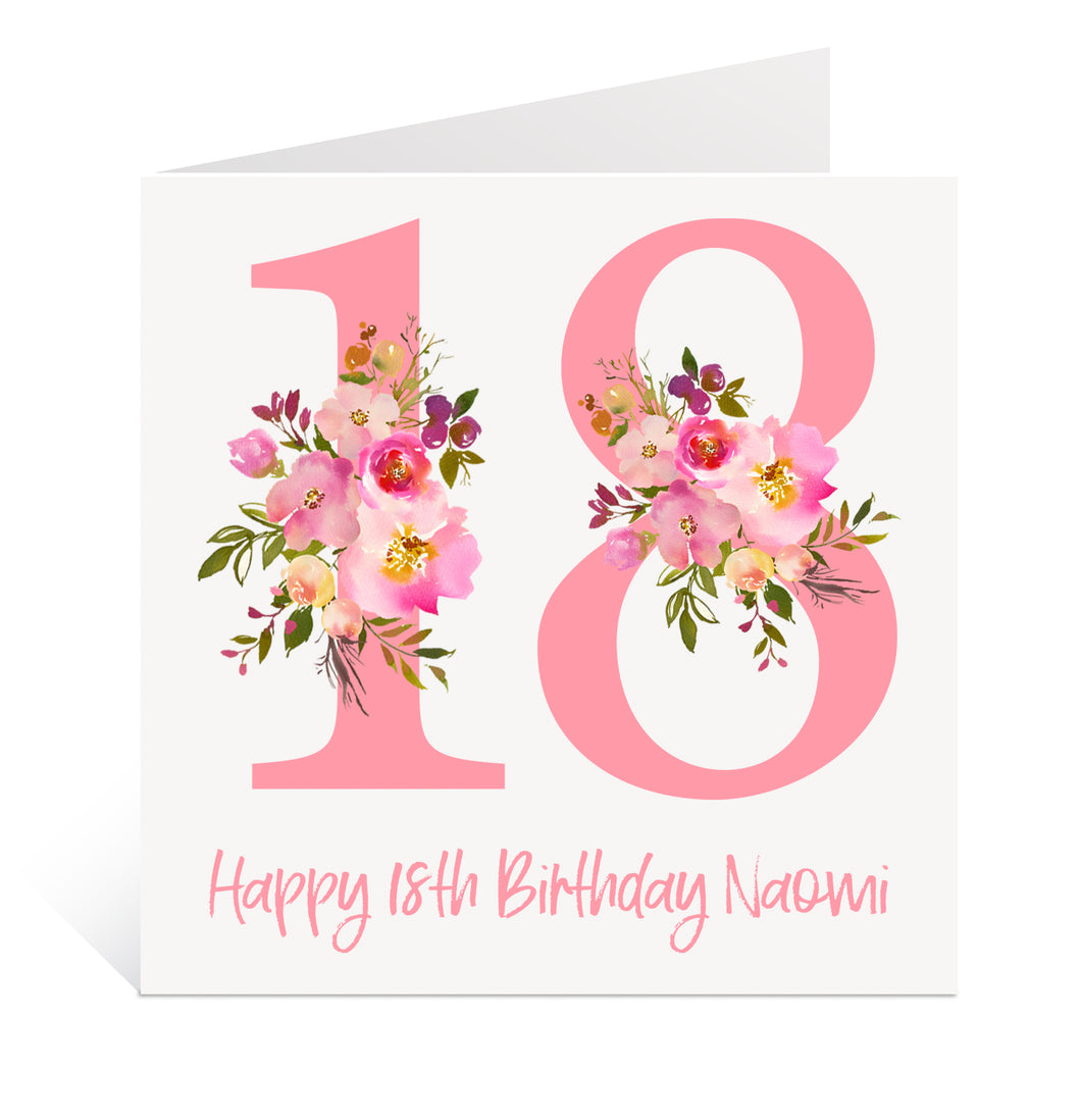 Floral 18th Birthday Card