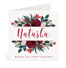 Load image into Gallery viewer, Festive Floral Christmas Card
