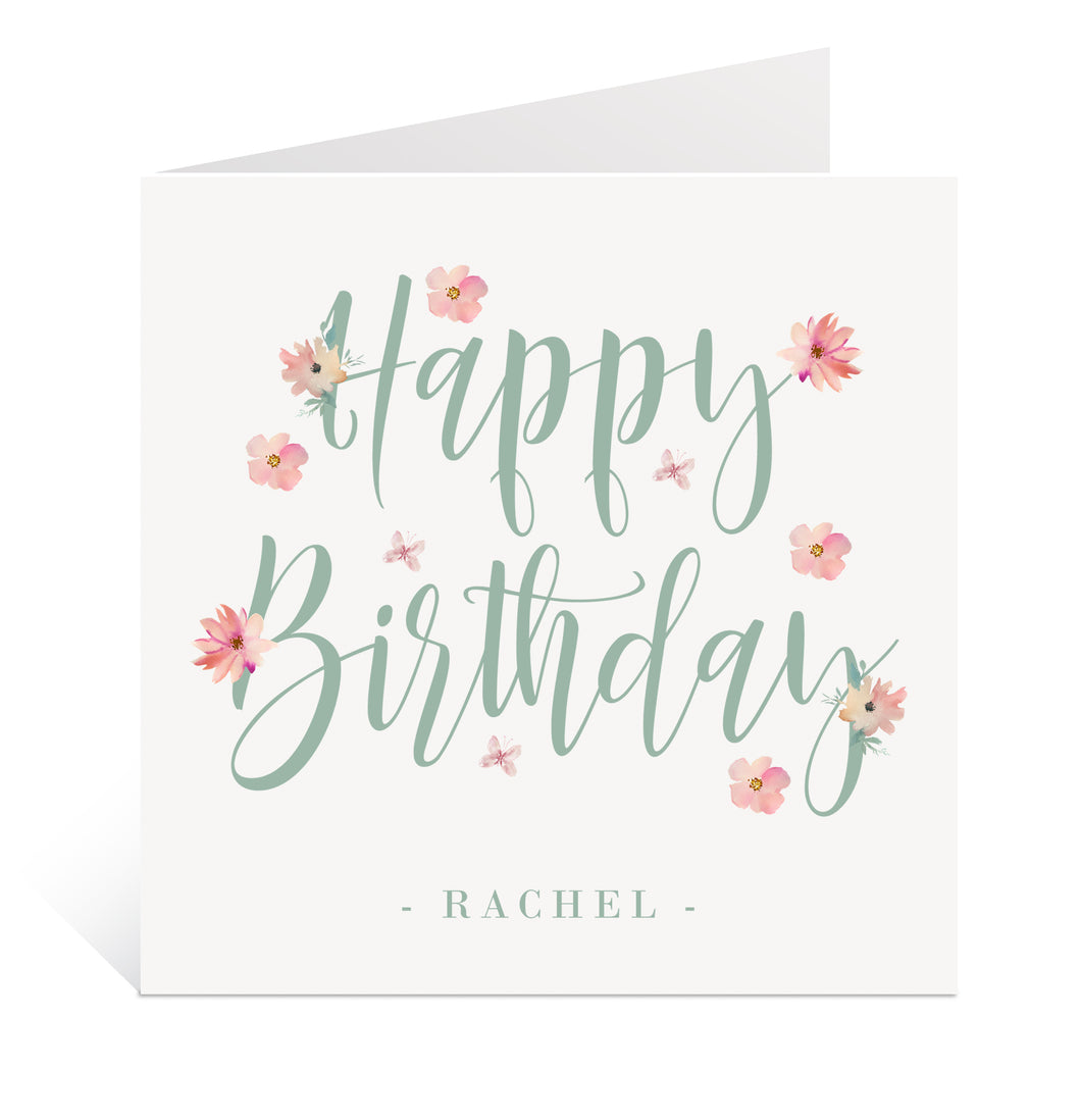 Floral Happy Birthday Card for Her