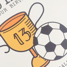 Load image into Gallery viewer, Trophy Football Birthday Card
