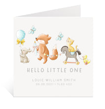 Load image into Gallery viewer, Animal Parade New Baby Boy Card
