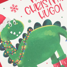 Load image into Gallery viewer, Dinosaur Christmas Card
