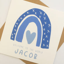 Load image into Gallery viewer, Rainbow New Baby Boy Card
