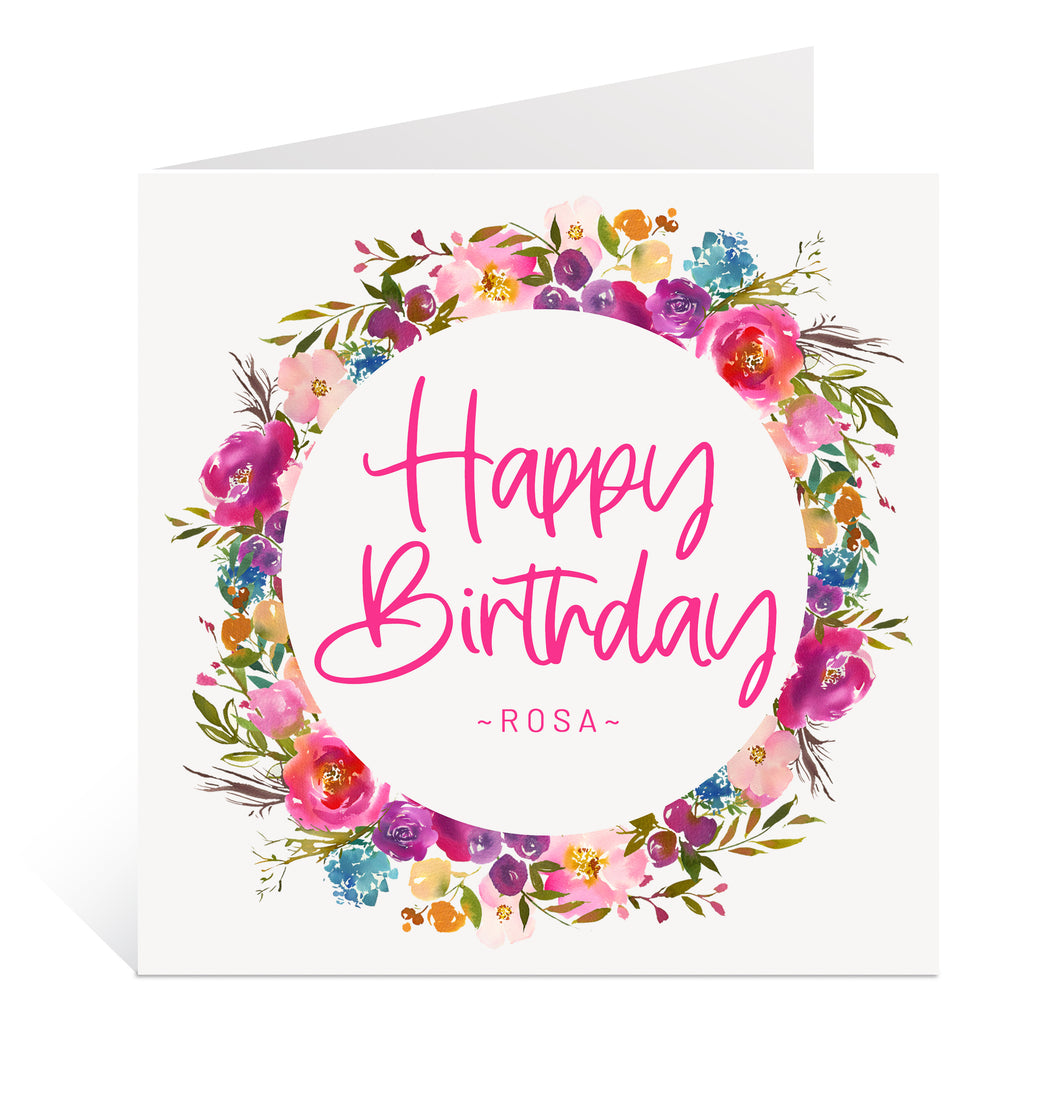 Bright Floral Birthday Card