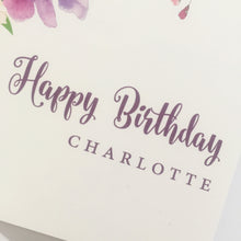 Load image into Gallery viewer, Purple Floral Birthday Card
