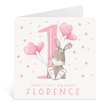 Load image into Gallery viewer, Bunny 1st Birthday Card
