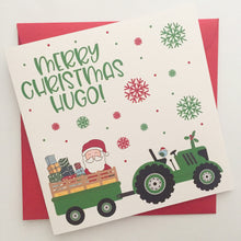 Load image into Gallery viewer, Santa Tractor Christmas Card
