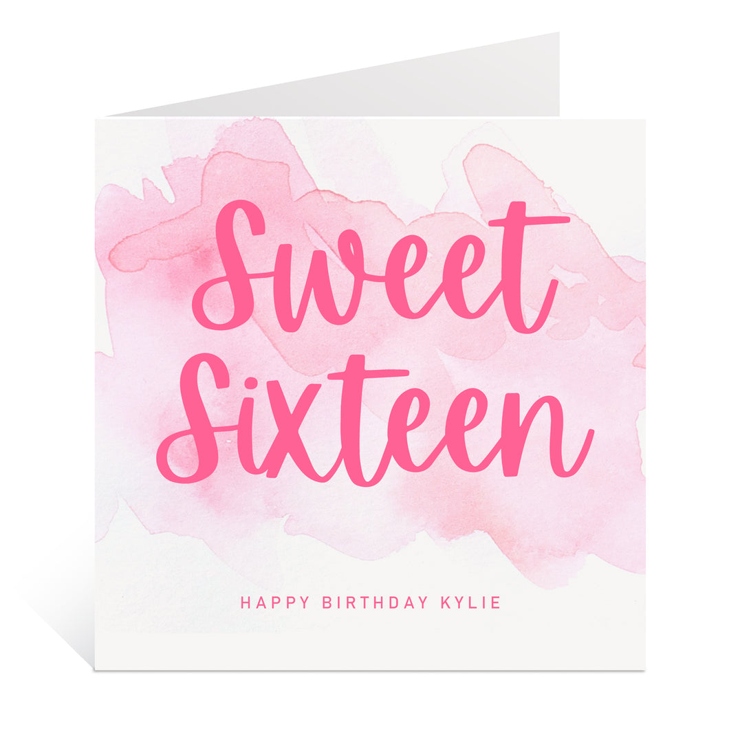 Pink Sweet Sixteen Birthday Card