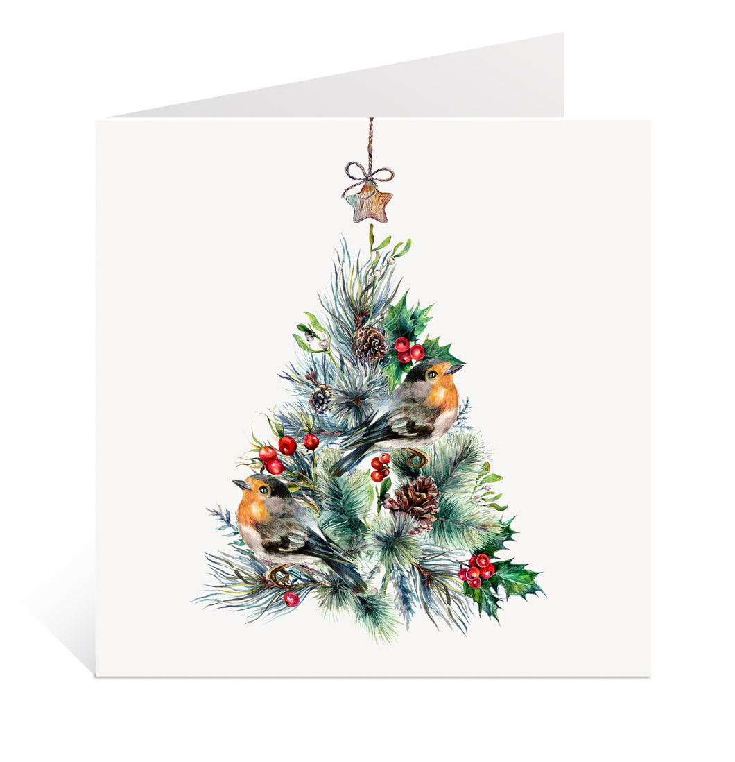 Christmas Tree & Robin Card