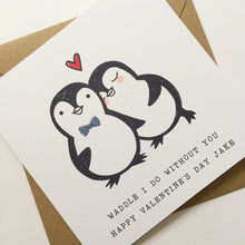 Load image into Gallery viewer, Penguin Valentine Card
