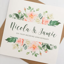Load image into Gallery viewer, Floral Wedding Anniversary Card
