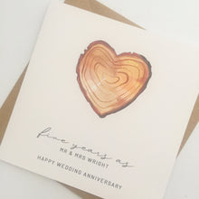 Load image into Gallery viewer, Wood 5th Wedding Anniversary Card
